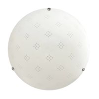 Fanusa lampa sufitowa plafon 30 chromowy 1x60W E27 klosz biały z wzorem