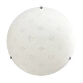Fanusa lampa sufitowa plafon 30 chromowy 1x60W E27 klosz biały z wzorem