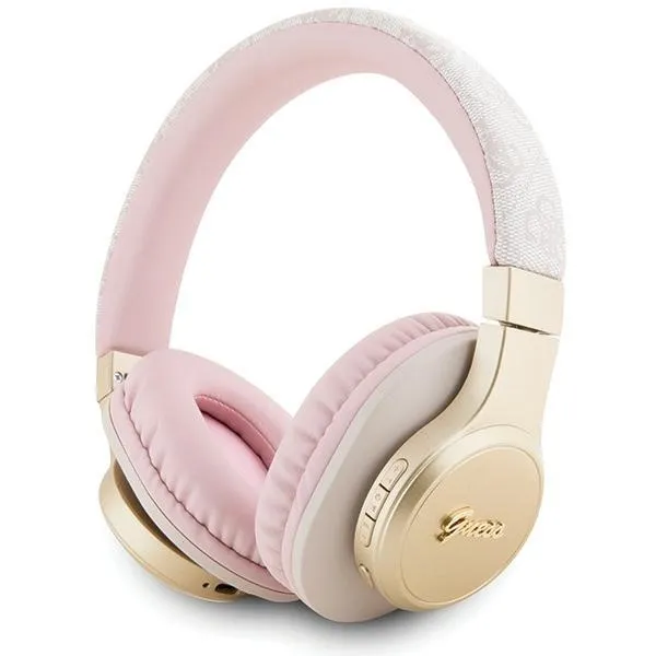 Słuchawki nauszne Guess 4G Script Bluetooth - różowe zdjęcie 1