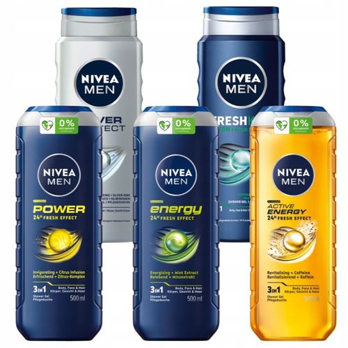 NIVEA MEN Zestaw żeli pod prysznic 5 x 500 ml na Arena.pl