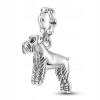 Zawieszka SREBRO 925 Charms Koralik Pies Sznaucer