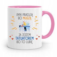 Dla Tatuażystki Tatuażysty Kubek Różowy Na Prezent Z Nadrukiem Ze Zdjęciem