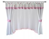 Komplet dziewczynka Zasłony LAMBREKIN Róż grochy