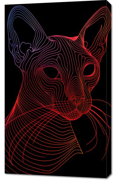 Obraz 60x100cm Cyfrowa Kocica zdjęcie 1