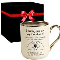 KUBEK W PUDEŁKU PREZENT POŻEGNANIA ODEJŚCIA DLA KOLEŻANKI PRACY SERCE Z RĄK