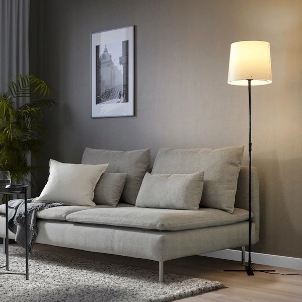 IKEA BARLAST Lampa podłogowa, czarny/biały 150 cm zdjęcie 2