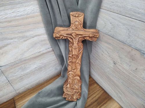 Drewniany Krzyż Krzyżyk na ścianę obraz 30cm na Arena.pl