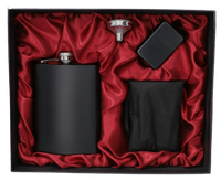 Piersiówka + Zapalniczka + Lejek + Sztućce Turystyczne Składane w Zestawie