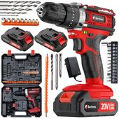Wiertarko Wkrętarka 20V 2 akumulatory 2,0Ah Bity Wiertła Walizka