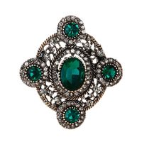 Broszka damska z dżetami szare i zielone