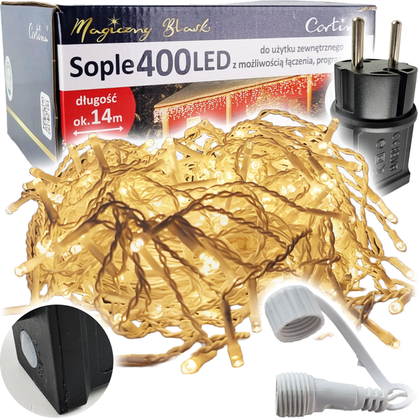 LAMPKI SOPLE 400LED WEW/ZEW 8 FUNKCJI WISZĄCE 14M zdjęcie 1