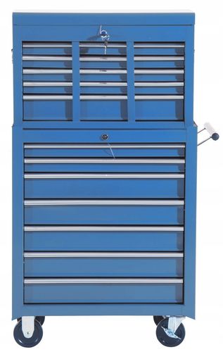 wózek narzędziowy 16 szuflad 61,5 x 33 x 113 cm - niebieski na Arena.pl
