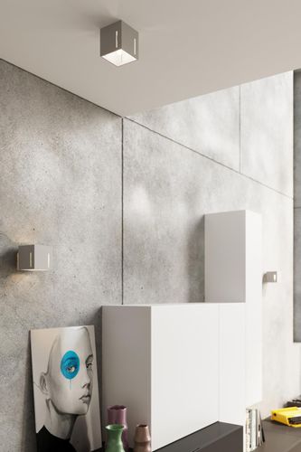 Kinkiet LAMPA ścienna SL.0396 kwadratowa OPRAWA metalowa kostka cube szara na Arena.pl