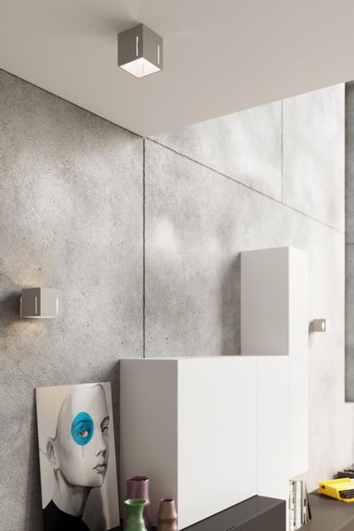 Kinkiet LAMPA ścienna SL.0396 kwadratowa OPRAWA metalowa kostka cube szara zdjęcie 5