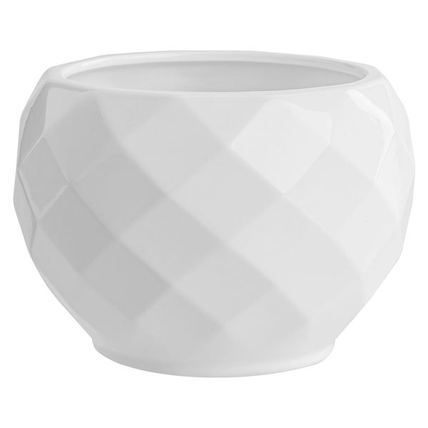 Doniczka osłonka ceramiczna kolor Biały 13,5 cm H12,5 cm połysk zdjęcie 3