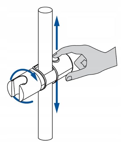Uchwyt Czarny Mat na Słuchawkę Prysznicową UNI drążka FI 22,23,24,25 na Arena.pl