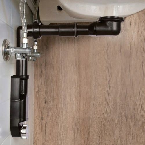 Ukryty syfon umywalkowy Lira oszczędzający miejsce fi32- 40 czarny na Arena.pl