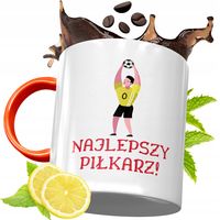 Kubek Pomarańczowy Dla Piłkarza Prezent Z Nadrukiem Ze Zdjęciem