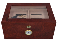 Humidor z Drewna Cedrowego Przeszklona Pokrywa Zamek z Kluczykiem