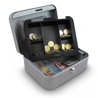 12358 KASETKA METALOWA NA PIENIĄDZE EURO NA BILON ZAMYKANA NA KLUCZ