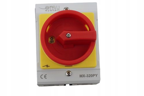 łącznik krzywkowy łuk w obudowie 0-1 20a rozłącznik IP65 żółto czerwony na Arena.pl