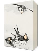 Obraz 20x30cm Swallow, Kashu Japoński Vintage do Salonu