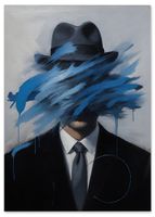 Obraz na płótnie portret w kapeluszu 50x70 cm