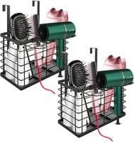 Zestaw 2 Półek z Uchwytem na Suszarkę Bez Wiercenia Metal Czarny