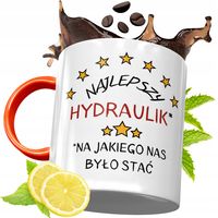 Kubek Pomarańczowy Dla Hydraulika Prezent Z Nadrukiem Ze Zdjęciem