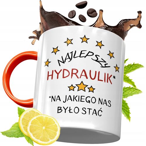 Kubek Pomarańczowy Dla Hydraulika Prezent Z Nadrukiem Ze Zdjęciem na Arena.pl