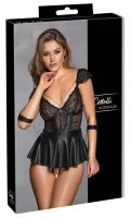 cottelli collection bondage babydoll m czarny koronkowy zestaw z kajdankami