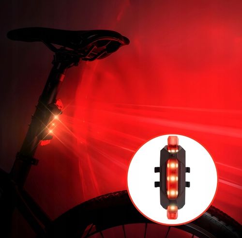 Lampa Rowerowa Lampka Solarna Na Kierownicę USB Zestaw Przód + Tył LED na Arena.pl