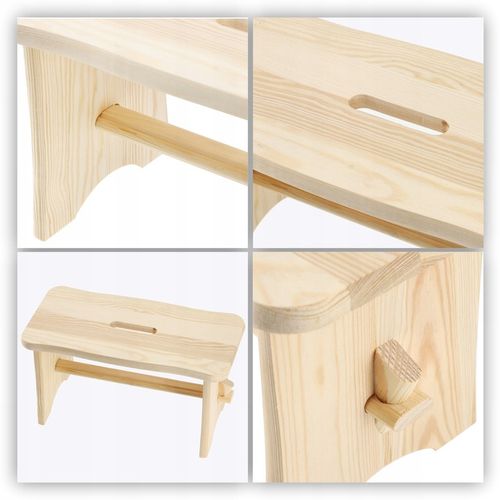 TABORET DREWNIANY KUCHENNY STOŁEK KRZESŁO 39cm SOLIDNY PODEST RYCZKA na Arena.pl