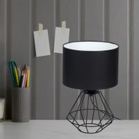 Abażurowa LAMPA stołowa COLIN MLP4792 Milagro druciana LAMPKA metalowa klatka stojąca czarna