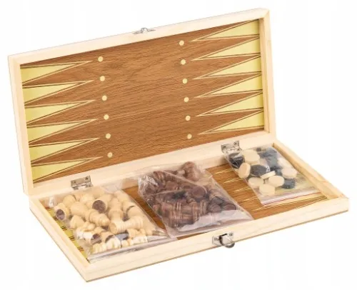 GRA W SZACHY WARCABY TRYKTRAK ZESTAW 3w1 na Arena.pl