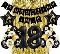 Zestaw dekoracji BALONY 18 URODZINY dekoracje 18