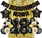 Zestaw dekoracji BALONY 18 URODZINY dekoracje 18
