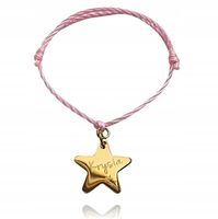 Bransoletka dziecko grawer DWUSTRONNY gwiazdka i inne kształty regulowana