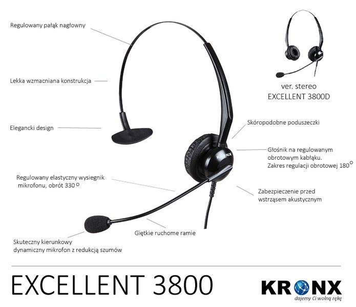 Zestaw słuchawkowy EXCELLENT 3800D zdjęcie 1