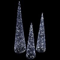 ŚWIECĄCE CHOINKI LED OZDOBA ŚWIĄTECZNA DEKORACJA FIGURKI 3szt 100/80/60cm