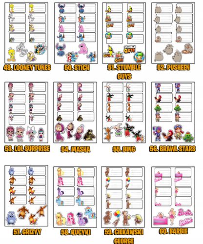 NAKLEJKI NA ZESZYT ZESZYTY NALEPKA 8szt - KOTY KOTKI ZWIERZĘTA + GRATIS na Arena.pl