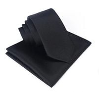 KRAWAT męski + POSZETKA czarna