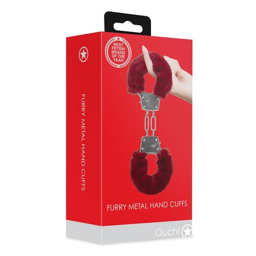 Furry Metal Hand Cuffs - Red na Arena.pl