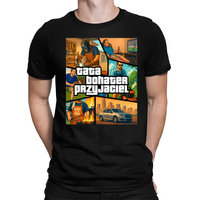 Tata bohater przyjaciel - męska koszulka na prezent Czarny XS T-shirt męski