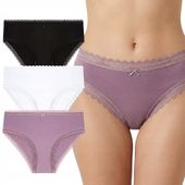 Majtki Damskie Figi Bikini Bawełniane Modelujące Plus Size 3-PAK MORAJ -XL