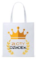 Dla Dziadka Na Prezent Torba Eco Biała Shopper Z Nadrukiem Ze Zdjęciem