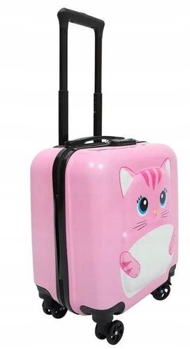 KOT KOTEK WALIZKA 3D DZIECIĘCA BAGAŻ SZYFR DLA DZIECI 4 KÓŁKA na Arena.pl