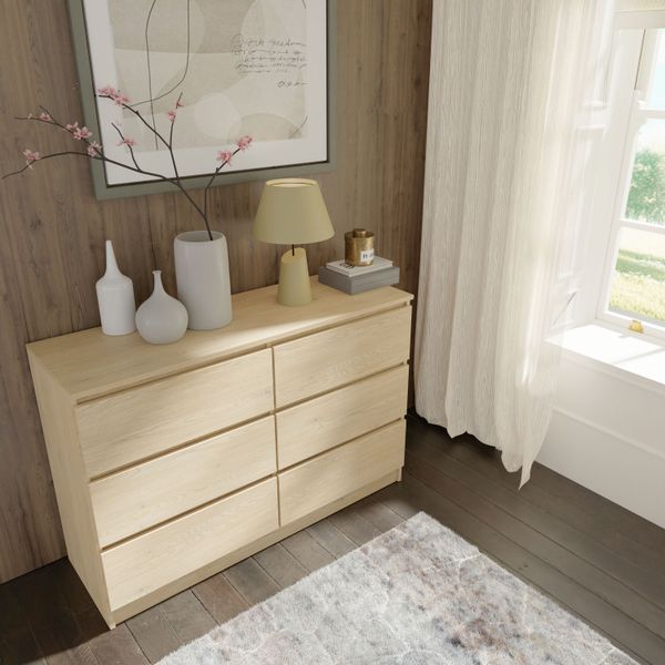 Komoda MAJA S6 120 cm dąb cremona 6 szuflad zdjęcie 5