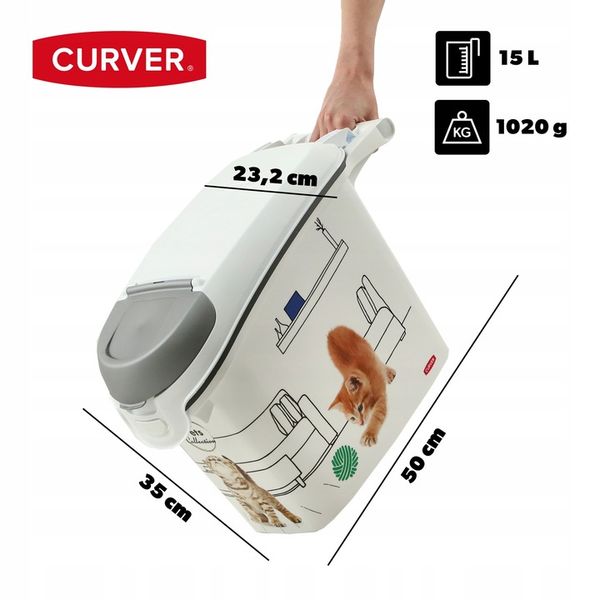 CURVER POJEMNIK NA SUCHĄ KARMĘ ŻWIREK DLA KOTA 15L zdjęcie 5