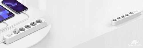 Bezpieczna Listwa Zasilająca Przedłużacz Spacetronik SR-203 4AC 4USB QC 2m na Arena.pl